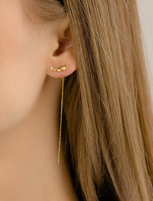 Cercei din argint Stelute II (Silver/Gold)